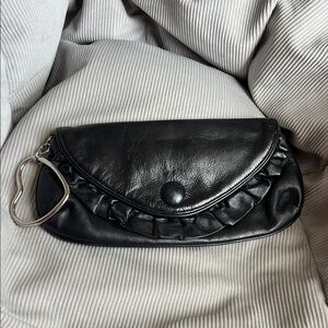 Sleek Black Wristlet